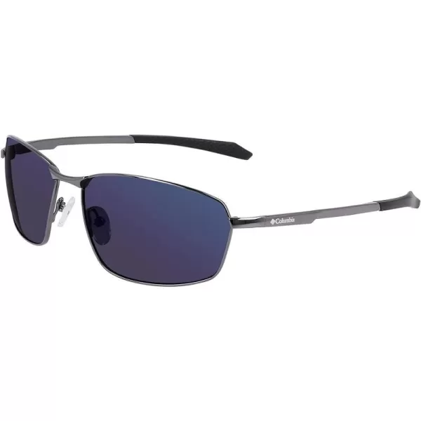 imageColumbia Mens Fir Ridge Rectangular SunglassesShiny Dark GunmetalBlue Mirror Lens