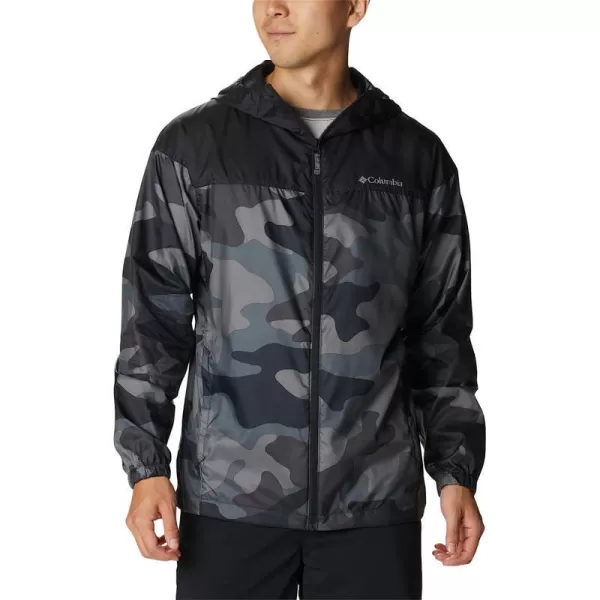 imageColumbia Mens Flash Challenger Novelty WindbreakerBlack Mod Camo Print