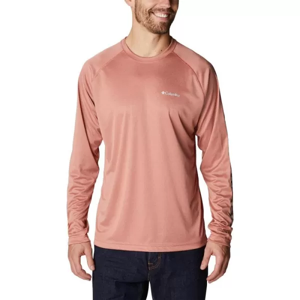 imageColumbia Mens Fork Stream Heather Long Sleeve ShirtDark Coral HeatherWhite Logo