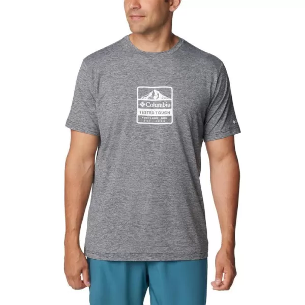 imageColumbia Mens Kwick Hike Graphic Short Sleeve TeeBlack HeatherTested Tough Pdx