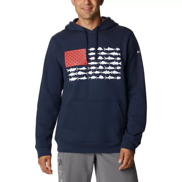 imageColumbia Mens PFG Fish Flag Ii HoodieCollegiate NavyWhite Usa