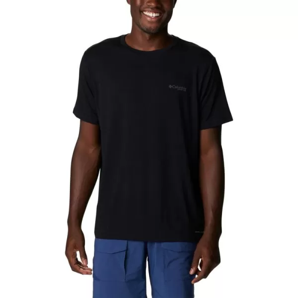 imageColumbia Mens PFG Fish Flag Tech Tee SsBlackGraphite Gradient