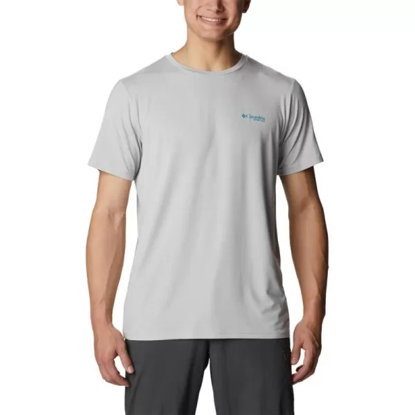 imageColumbia Mens PFG Fish Flag Tech Tee SsCool GreyLaser Lemon Gradient