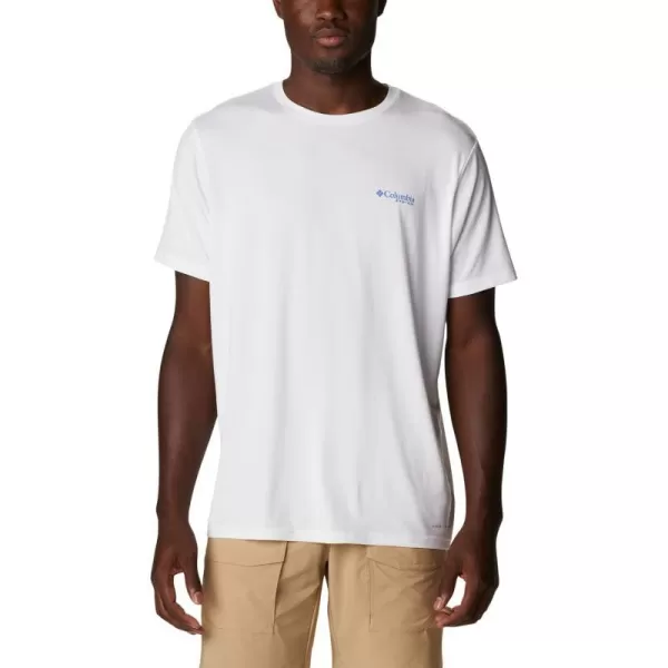 imageColumbia Mens PFG Fish Flag Tech Tee SsWhiteCool Grey Gradient