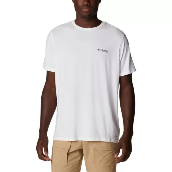 imageColumbia Mens PFG Fish Flag Tech Tee SsWhiteRed Spark Gradient