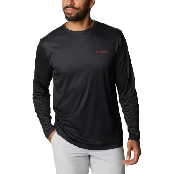 imageColumbia Mens PFG Terminal Tackle Fish Flag Long Sleeve Fishing ShirtBlackAl Fish