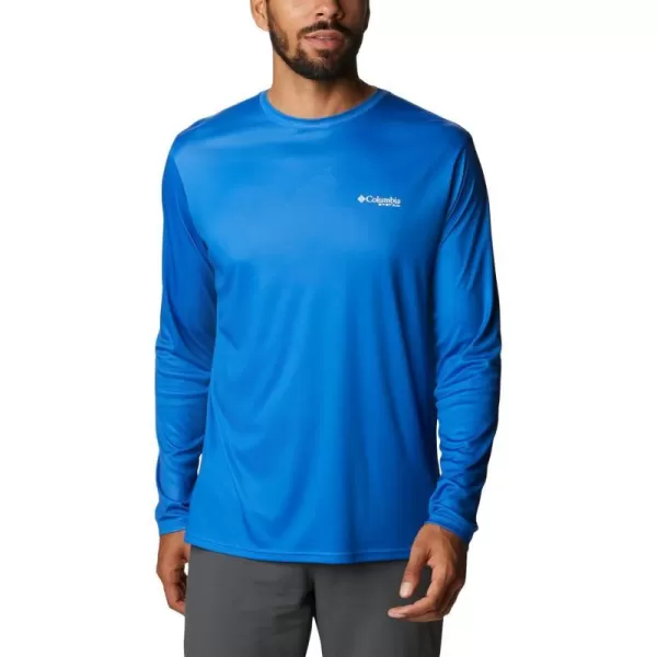 imageColumbia Mens PFG Terminal Tackle Fish Flag Long Sleeve Fishing ShirtVivid BlueFl Fish
