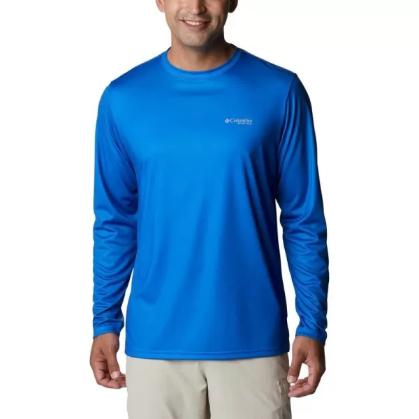 imageColumbia Mens PFG Terminal Tackle Fish Flag Long Sleeve Fishing ShirtVivid BlueTx Flag