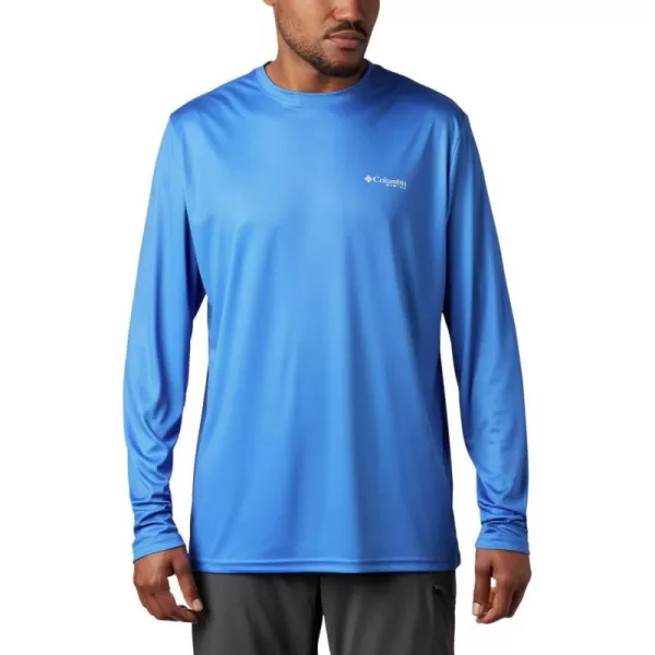 imageColumbia Mens PFG Terminal Tackle Fish Flag Long Sleeve Fishing ShirtVivid BlueWhite
