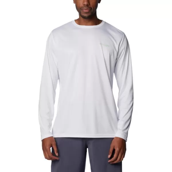 imageColumbia Mens PFG Terminal Tackle Fish Flag Long Sleeve Fishing ShirtWhiteBright Nectar Mid Atlantic
