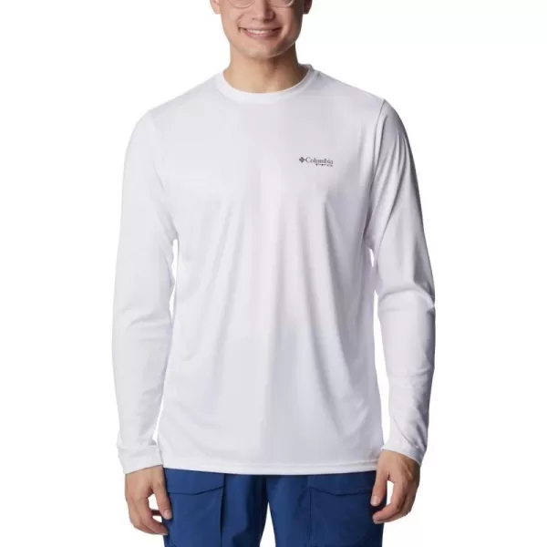 imageColumbia Mens PFG Terminal Tackle Fish Flag Long Sleeve Fishing ShirtWhiteCity Grey Bass Lures