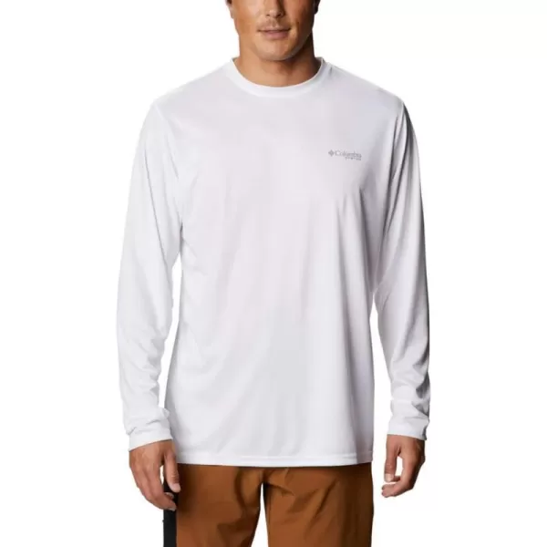 imageColumbia Mens PFG Terminal Tackle Fish Flag Long Sleeve Fishing ShirtWhiteCollegiate Navy