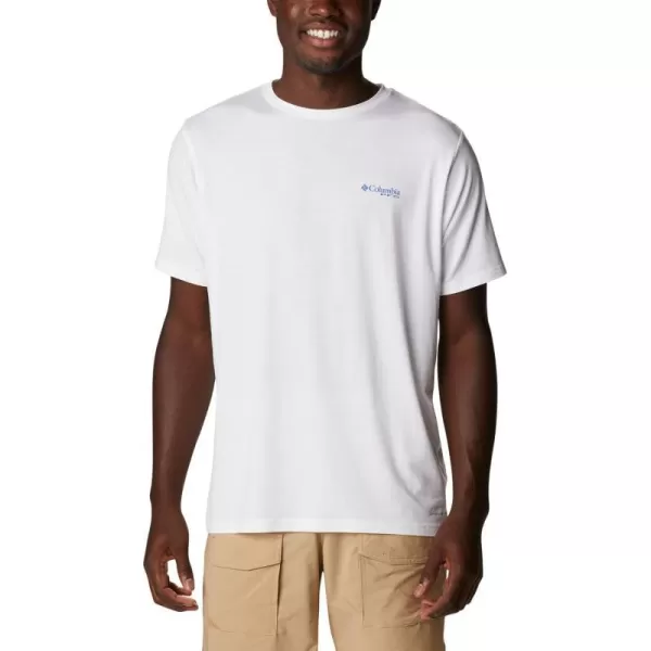 imageColumbia Mens PFG Triangle Fill Tech Tee Short SleeveWhiteBlue Macaw Kona
