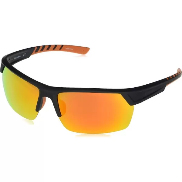 imageColumbia Mens Peak Racer Rectangular SunglassesMatte BlackOrange Polarized