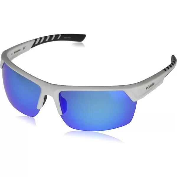 imageColumbia Mens Peak Racer Rectangular SunglassesWhiteBlue Flash Polarized