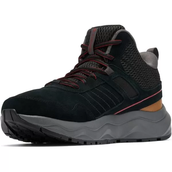 imageColumbia Mens Plateau Venture Mid Hiking ShoeBlackRed Element