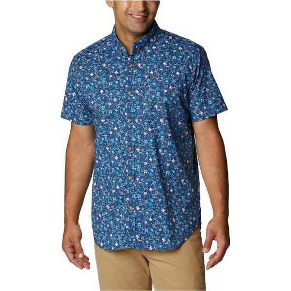 imageColumbia Mens Rapid Rivers Printed Short Sleeve ShirtDark Mountain Minibiscus