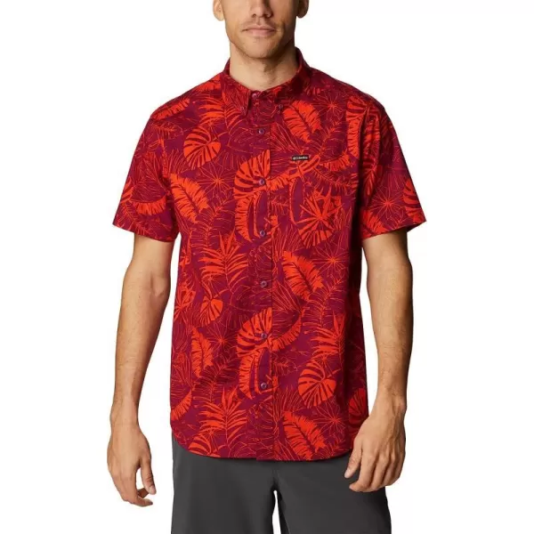 imageColumbia Mens Rapid Rivers Printed Short Sleeve ShirtRed Onion King Palms