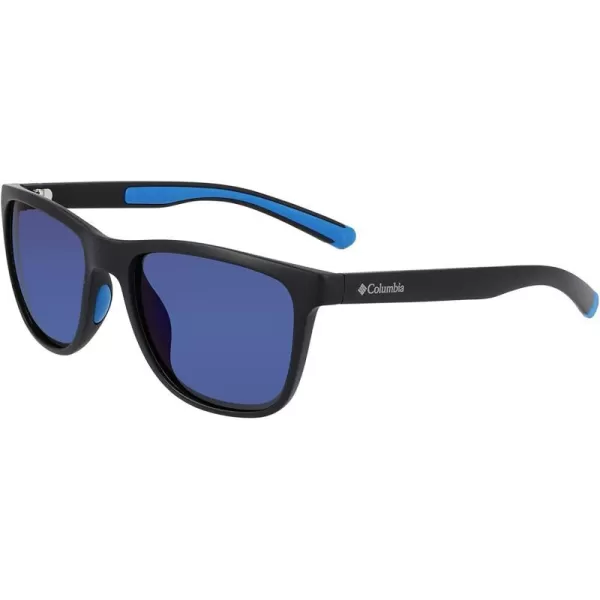 imageColumbia Mens River Chill Square SunglassesMatte Black amp BlueBlue Mirror Lens