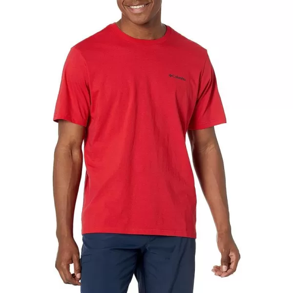 imageColumbia Mens Rockaway River Country Short Sleeve TeeMountain RedTreestriped Flag Graphic