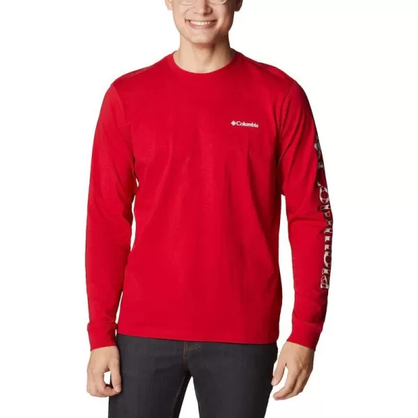 imageColumbia Mens Rockaway River Graphic Long Sleeve TeeMountain RedCsc Stars Stripes Graphic