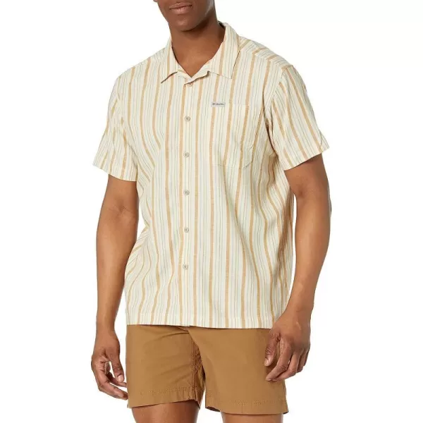 imageColumbia Mens Sage Springs Linen Short SleeveAncient Fossil Strolling Stripe