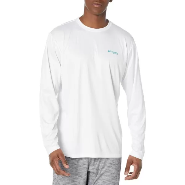 imageColumbia Mens Standard Terminal Tackle PFG Hooks Fill Long SleeveWhiteOcean Teal Ripples