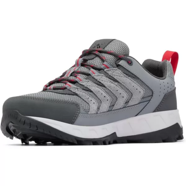 imageColumbia Mens Strata Trail Low Hiking ShoeTitanium Grey SteelMountain Red