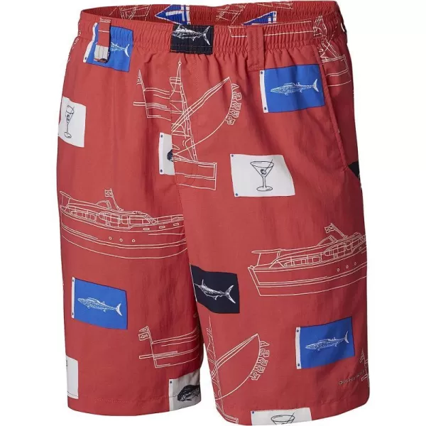 Sunset Red Boat Flags Print
