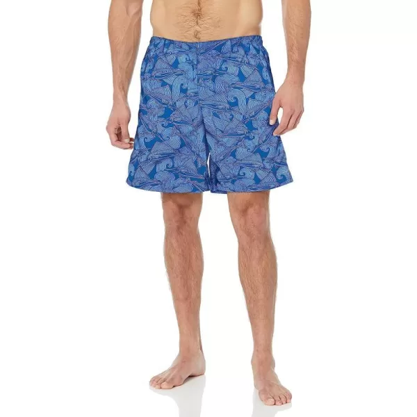 imageColumbia Mens Super Backcast Water ShortVivid Blue Fish Wave Print
