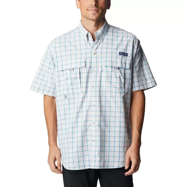 imageColumbia Mens Super Bahama Short Sleeve ShirtCool Grey Gingham Grid