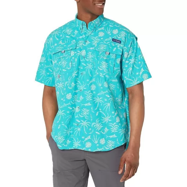 imageColumbia Mens Super Bahama Short Sleeve ShirtOcean Teal Reel Shores