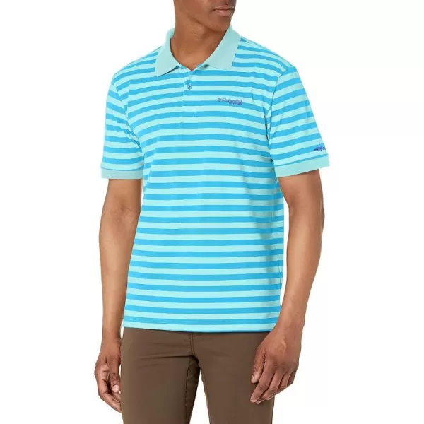imageColumbia Mens Super Bonefish Pique PoloGulf Stream Hook Em Stripe