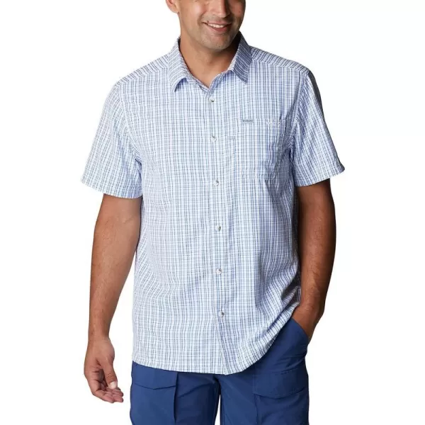 imageColumbia Mens Super Slack Tide Camp ShirtBlue Macaw Gulf Grid