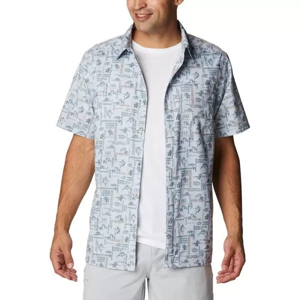 imageColumbia Mens Super Slack Tide Camp ShirtCirrus Grey Island Graffiti Print