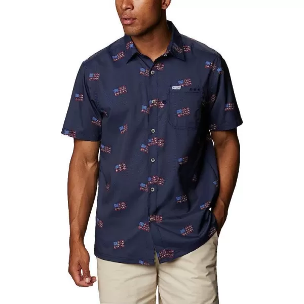 Collegiate Navy Fish Flag Print