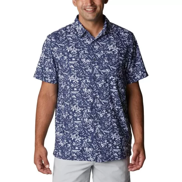 imageColumbia Mens Super Slack Tide Camp ShirtCollegiate Navy Kona Print