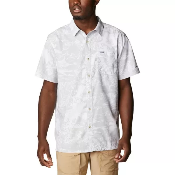 imageColumbia Mens Super Slack Tide Camp ShirtCool Grey Hula Fish Print