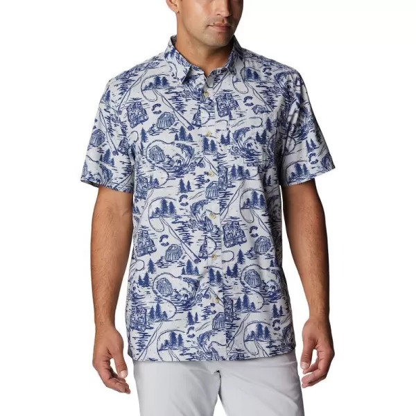 imageColumbia Mens Super Slack Tide Camp ShirtCool Grey Pfg Origins Print