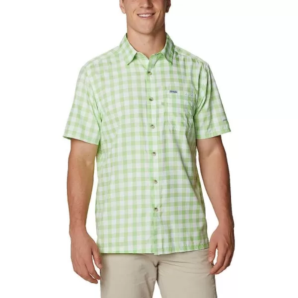imageColumbia Mens Super Slack Tide Camp ShirtLime Glow Palaka Plaid
