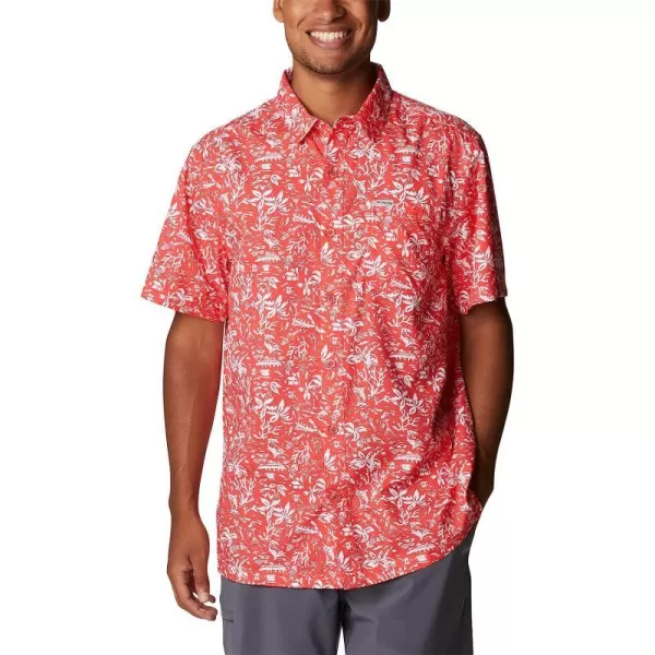 imageColumbia Mens Super Slack Tide Camp ShirtRed Hibiscus Kona Print
