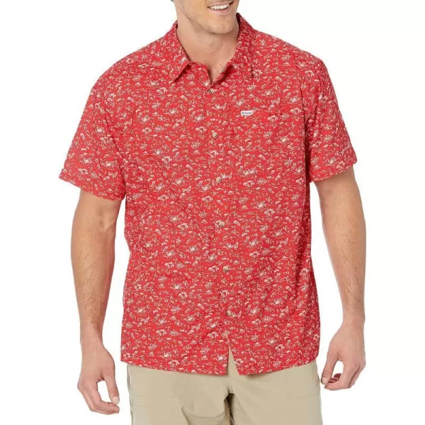 imageColumbia Mens Super Slack Tide Camp ShirtRed Spark Gamefish Print