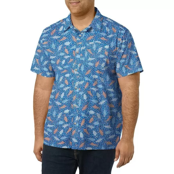 Vivid Blue Tribal Fish Print