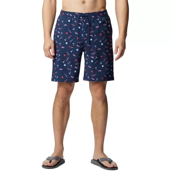 imageColumbia Mens Super Slack Tide Hybrid Water ShortCollegiate Navy Boozy Bobbers