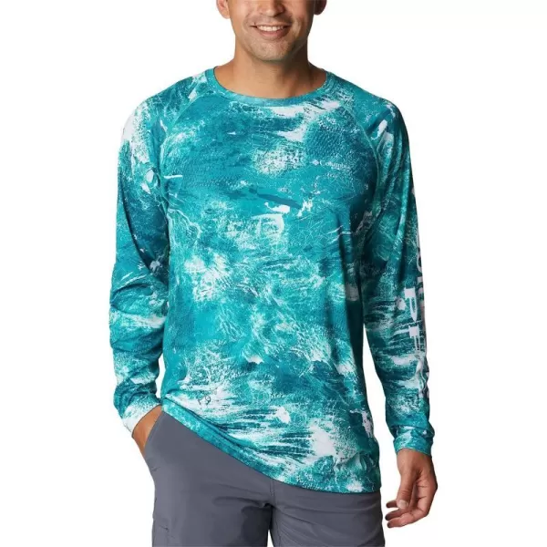 imageColumbia Mens Super Terminal Tackle Long Sleeve ShirtElectric Turquoise Realtree Horizon