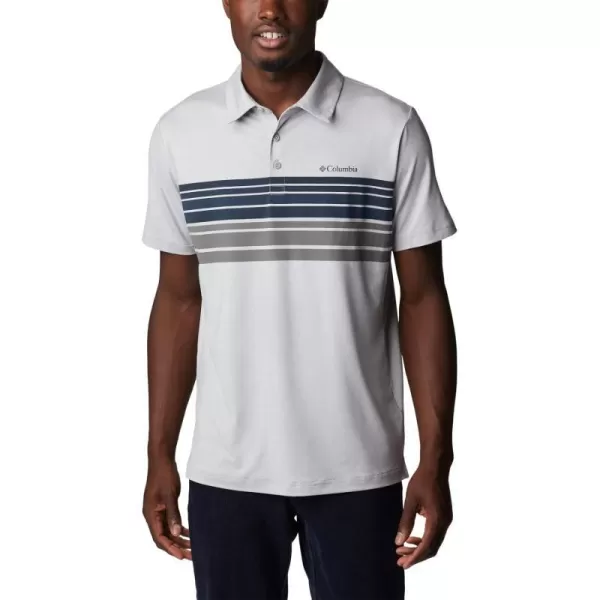 imageColumbia Mens Tech Trail Novelty PoloColumbia Grey Heather Stripe