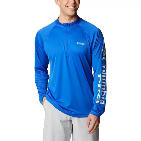 imageColumbia Mens Terminal Tackle 14 ZipBlue MacawWhite Logo