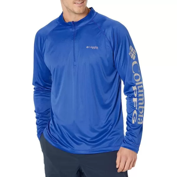 imageColumbia Mens Terminal Tackle 14 ZipVivid BlueCool Grey Logo