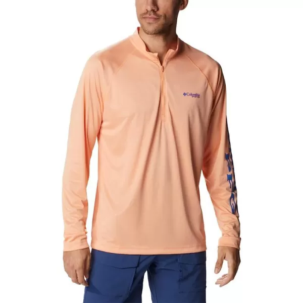 imageColumbia Mens Terminal Tackle Heather 14 ZipBright Nectar HeatherVivid Blue Logo