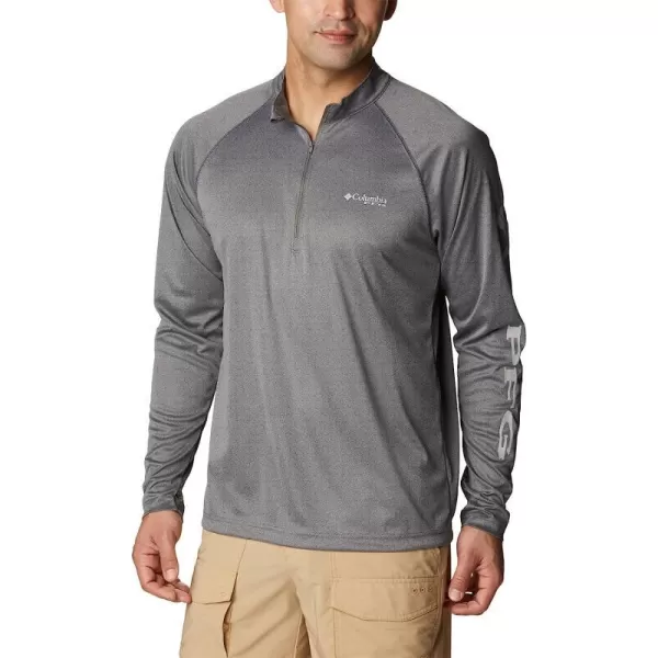 imageColumbia Mens Terminal Tackle Heather 14 ZipCharcoal HeatherCool Grey Logo
